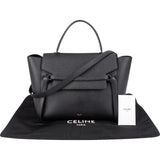 Celine Black Grained Calfskin Belt Handbag