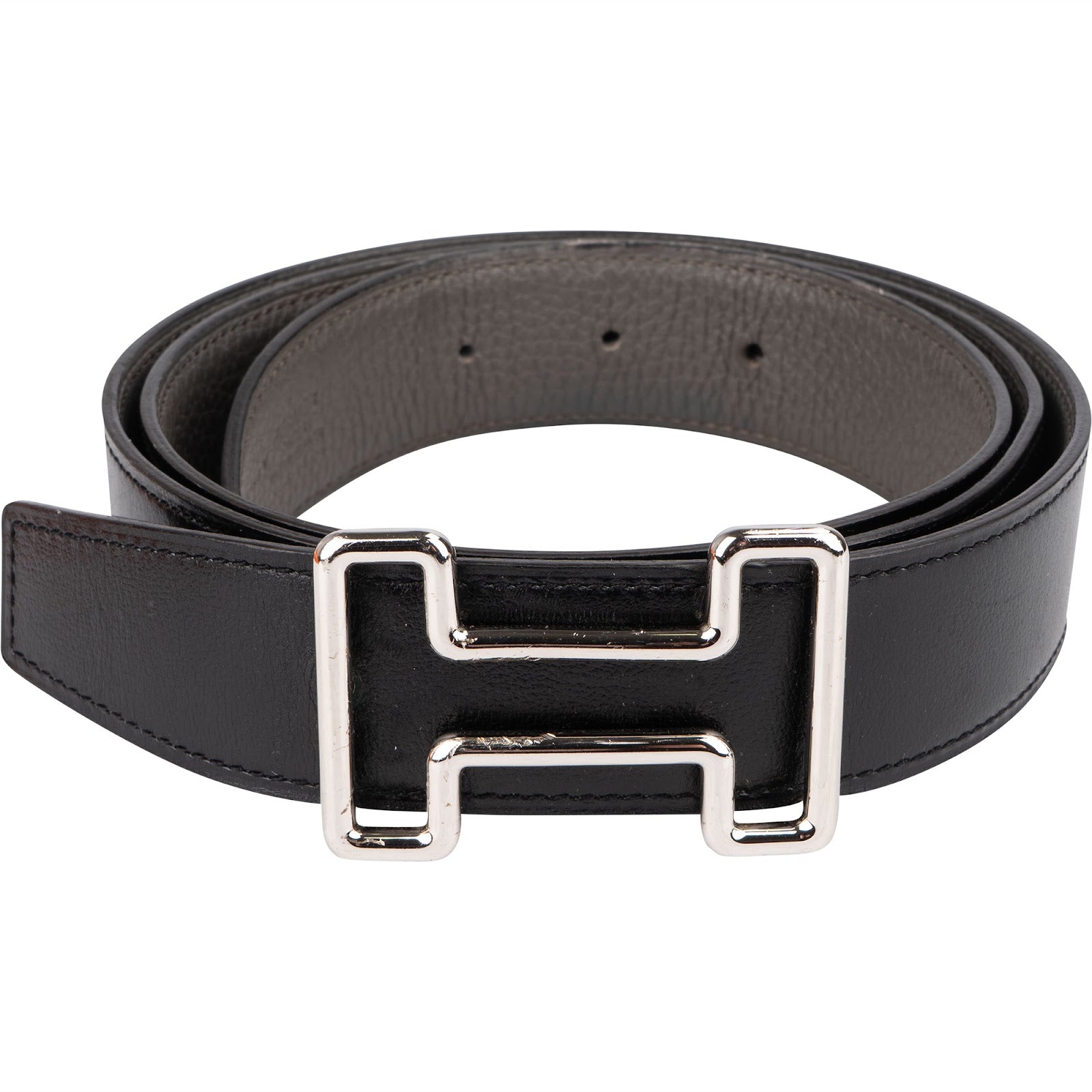 Hermès Reversible Leather H Belt (100) - vintageandkickz