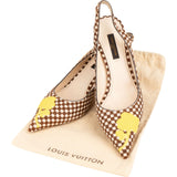 Louis Vuitton Brown Checked Damier Pony Hair Oh Really! Rose Kitten Heel Pumps (35,5)