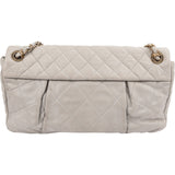 Chanel Quilted Nubuc Easy Single Flap Shoulder Bag