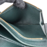 Celine Green Grained Calfskin Medium Strap Wallet