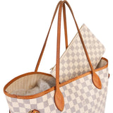 Louis Vuitton Monogram Damier Azur Canvas Neverfull MM Shoulder Bag