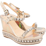 Christian Louboutin Multicolor Patent Leather Pyraclou Psychic 110 Wedge Sandals (37)
