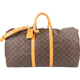 Louis Vuitton Monogram Canvas Keepall 55 Bandoulière Travel Bag