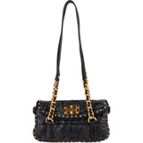 Miu Miu Quilted Leather Studded Turnlock Flap Shoulder Bag