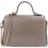 Gucci Taupe Grained Leather Interlocking GG Top Handle Handbag