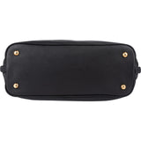 Prada Noir Vitello Phenix Leather Side Zipper Tote Handbag
