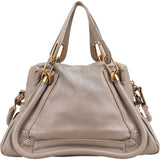 Chloé Grey Grained Leather Paraty Shoulder Handbag