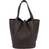 Hermès Brun Clemence Picotin Lock 22 (MM) Handbag - vintageandkickz