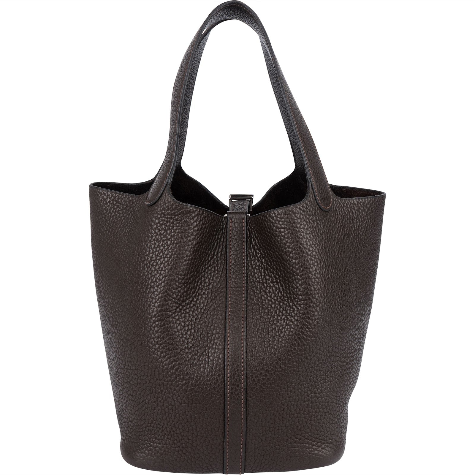 Hermès Brun Clemence Picotin Lock 22 (MM) Handbag - vintageandkickz