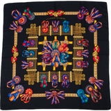 Hermès Noir Les Rubans du Cheval Silk Carre 90 Scarf Tuch
