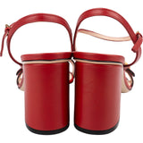 Gucci Red Leather GG Marmont Sandal Heels (38,5)