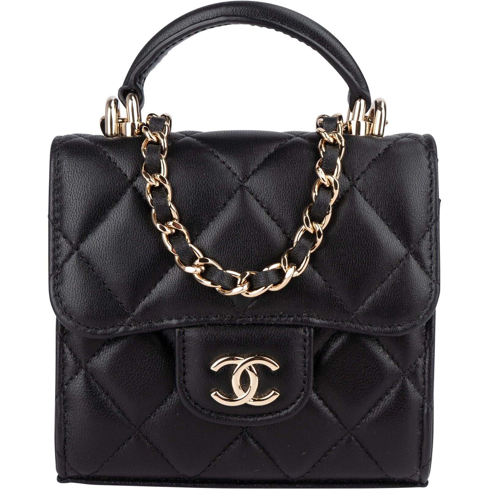 Chanel Quilted Lambskin Mini Single Flap with Top Handle Crossbody Bag - vintageandkickz