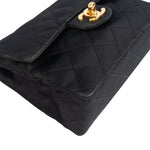 Chanel Quilted Satin Single Flap Crossbody Bag - vintageandkickz