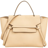 Celine Beige Grained Calfskin Belt Handbag