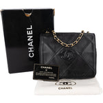Chanel Stitching Lambskin CC Single Flap Crossbody Bag - vintageandkickz