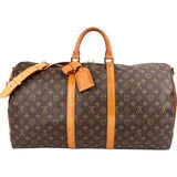 Louis Vuitton Monogram Canvas Keepall 55 Bandoulière Travel Bag