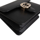 Gucci Black Leather Interlocking GG Crossbody Bag