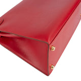 Hermès Rouge Epsom Leather Kelly Sellier 28 Handbag