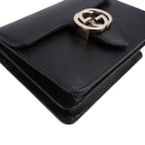 Gucci Grained Leather Interlocking GG Shoulder Crossbody Bag