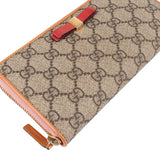Gucci Monogram GG Supreme Bow Zip Around Wallet