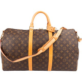 Louis Vuitton Monogram Canvas Keepall 50 Bandoulière Travel Bag