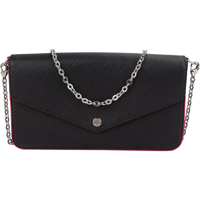 Louis Vuitton Noir Epi Leather Bicolor Pochette Felicie Crossbody Bag