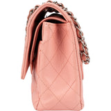 Chanel Quilted Caviar Leather Palladium Medium Double Flap Shoulder Bag