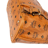 MCM Monogram Visetos Leather Studded Satchel Tote Shoulder Bag
