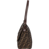 Fendi Monogram FF Zucca Canvas Mamma Baguette Shoulder Bag