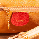 Gucci Grained Leather Bamboo Handle Handbag
