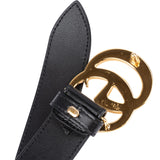 Gucci Black Leather Interlocking G Marmont Buckle Belt (80)