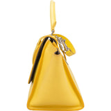 Celine Yellow Grained Leather Trapeze Handbag