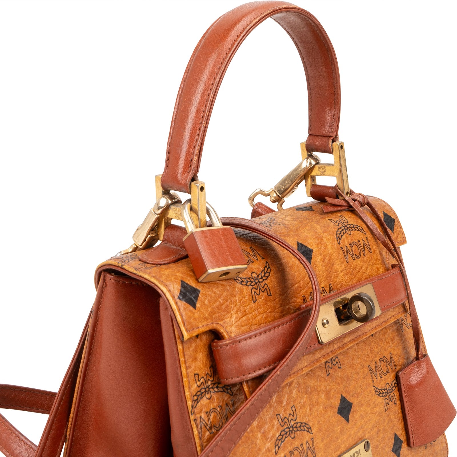 MCM Monogram Visetos Kelly Style Mini Handbag - vintageandkickz