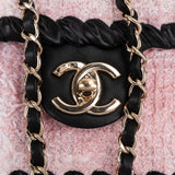 Chanel Tweed & Braided Leather Single Flap Crossbody Bag