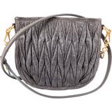 Miu Miu Matelassé Vitello Lux Leather Small Saddle Crossbody Bag