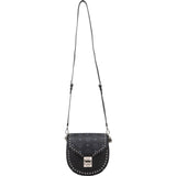MCM Visetos Monogram Patricia Studded Saddle Crossbody Handbag