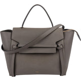 Celine Grey Leather Grained Calfskin Belt Handbag