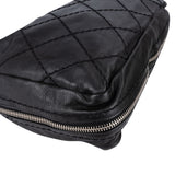 Chanel Quilted Calfskin Expandable Zip Around Drawstring Tote Shoulder Bag