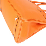 Hermès Orange H Taurillon Clemence Leather Palladium Birkin 30 Handbag