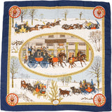 Hermès L'Hiver en Poste Silk Carre 90 Scarf Tuch