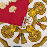 Hermès Les Tambours Silk Carre 90 Scarf Tuch