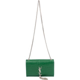Saint Laurent Crocodile Embossed Leather Kate Tassel Crossbody Bag