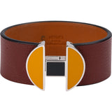 Hermès Leather Multicolor Emaille Clic Manchette Bracelet