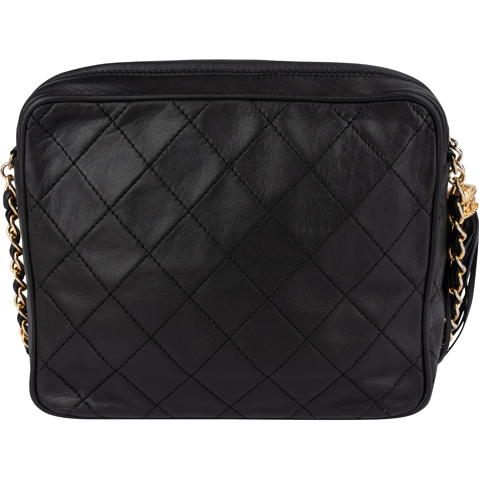 [🔄️B23 / F14] Chanel Quilted Lambskin Vintage Tassel Camera Crossbody Bag - vintageandkickz