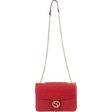 Gucci Pebbled Calfskin Interlocking GG Shoulder Crossbody Bag