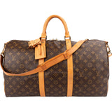 Louis Vuitton Monogram Canvas Keepall 50 Bandoulière Travel Bag