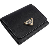 Prada Vitello Move Leather Small Trifold Wallet