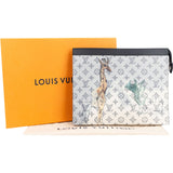 Louis Vuitton Monogram Savane Ink Dune Chapman Pochette GM Clutch