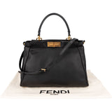 Fendi Black Calfskin Peekaboo Handbag